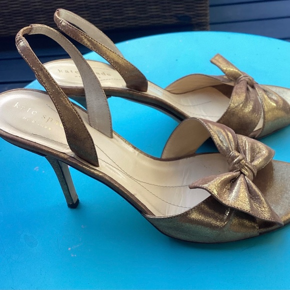 KATE SPADE GOLD 4INCH SLING BACK SANDAL - Picture 11 of 15